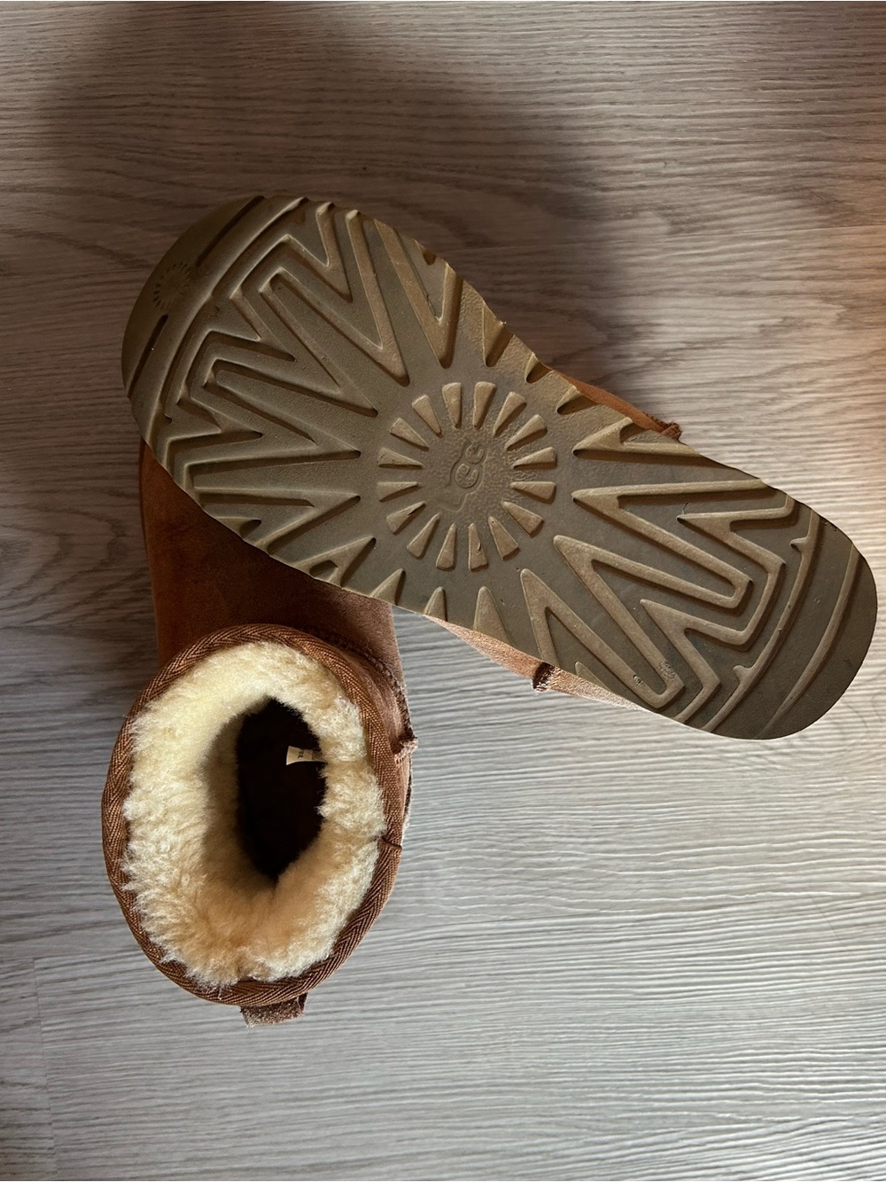 UGG Chestnut Shearling-Lined Classic Short Boots - Picture 3 of 4